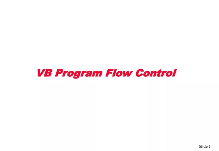vb program flow control