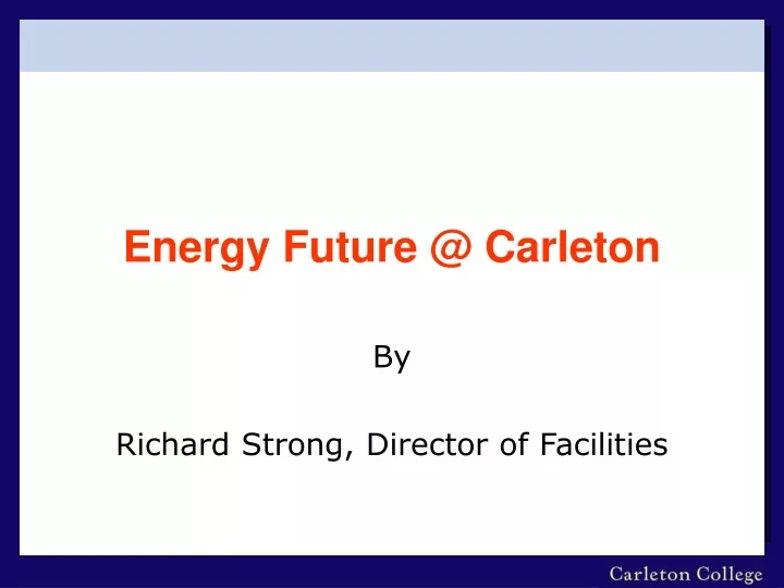 energy future @ carleton