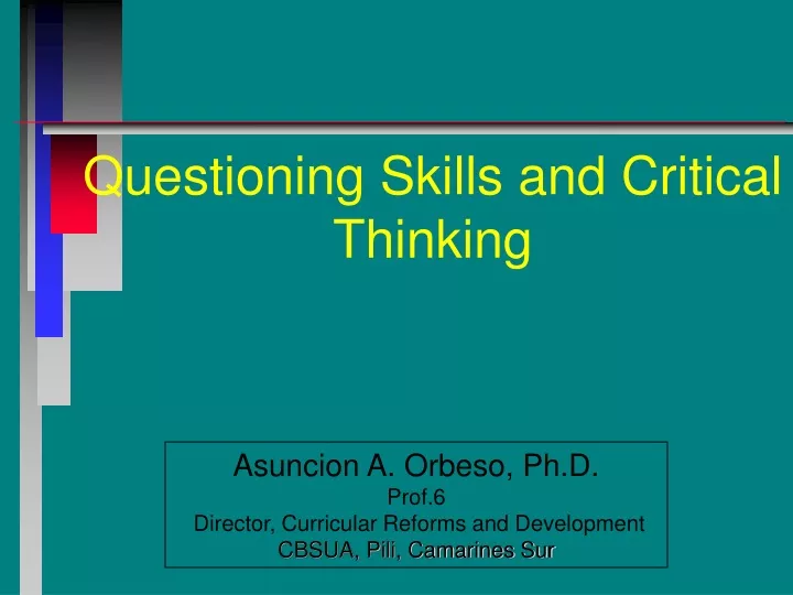questioning skills and critical thinking