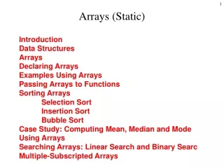 Arrays (Static)