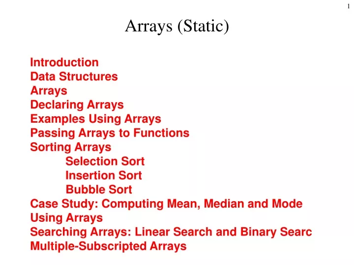 arrays static