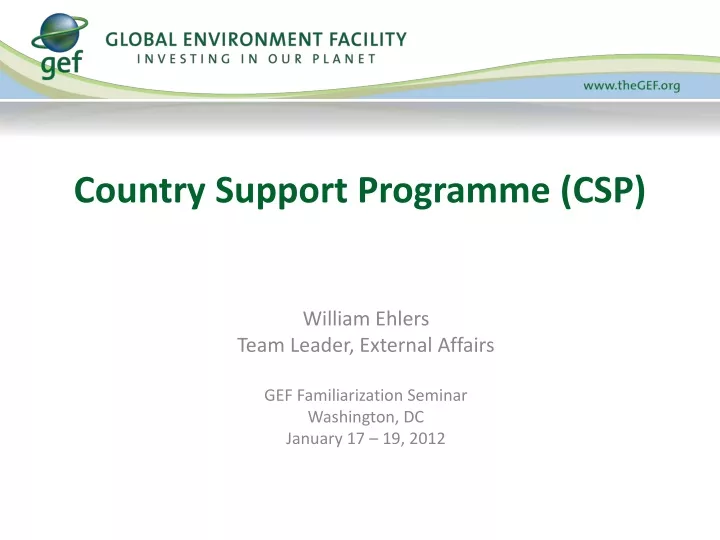 country support programme csp