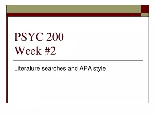 PSYC 200 Week #2