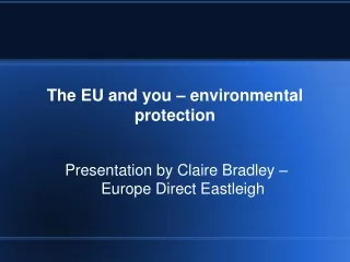 The EU and you – environmental protection