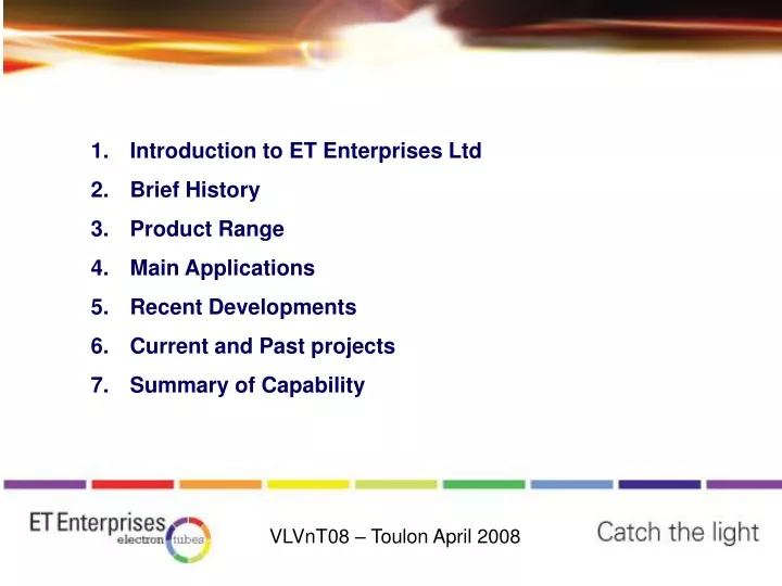 introduction to et enterprises ltd brief history