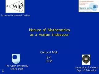 Nature of Mathematics  as a Human Endeavour
