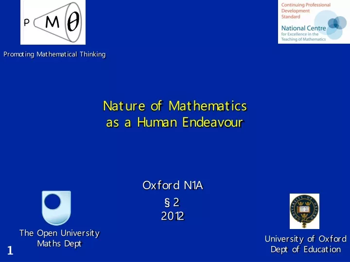 nature of mathematics as a human endeavour