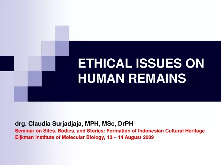 ethical issues on human remains