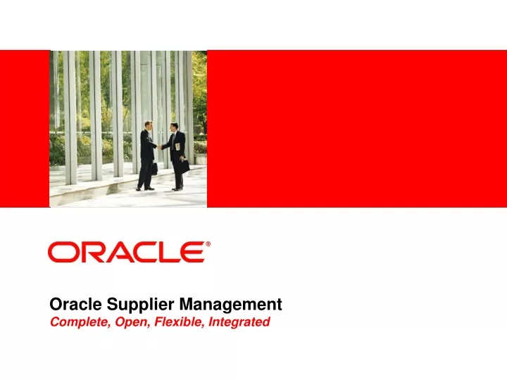 oracle supplier management complete open flexible