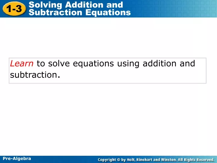 learn to solve equations using addition