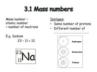 3.1 Mass numbers
