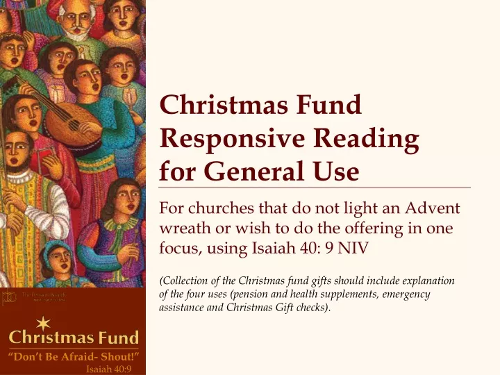 christmas fund responsive reading for general