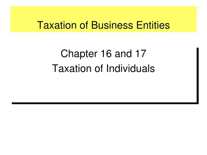 taxation of business entities