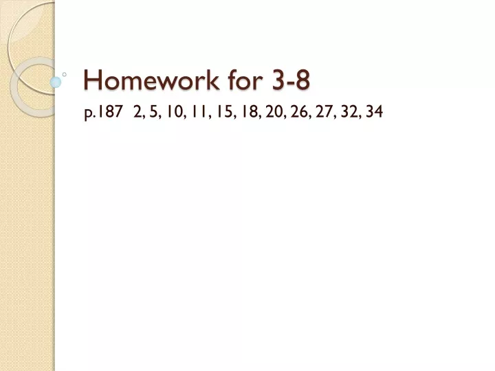 homework for 3 8