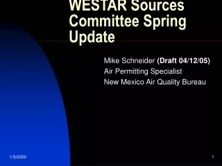 WESTAR Sources Committee Spring Update