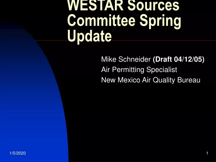 westar sources committee spring update