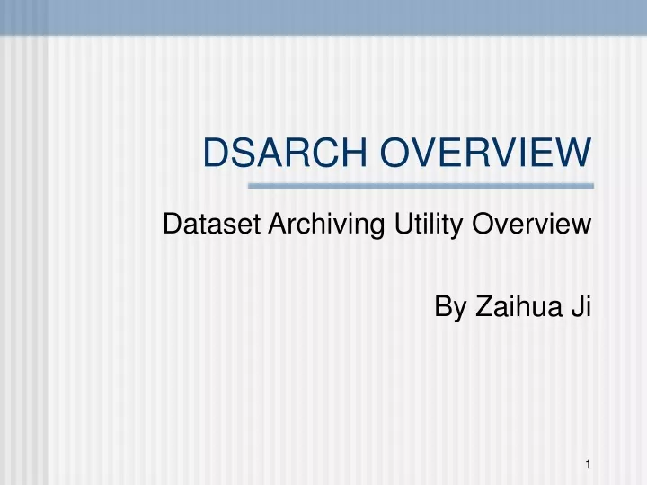dsarch overview