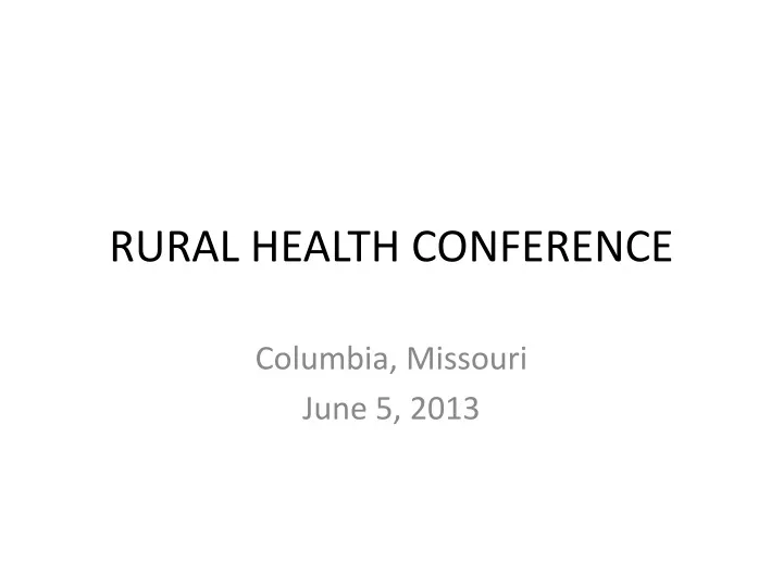 rural health conference
