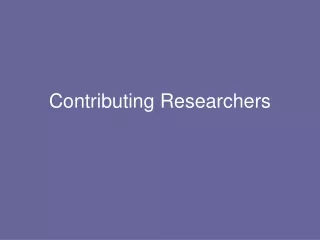 Contributing Researchers