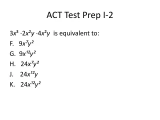 ACT Test Prep I-2