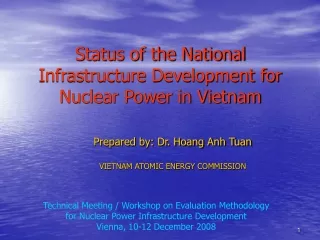 Status of the National Infrastructure Development for Nuclear Power in Vietnam