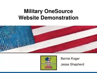 Military OneSource  Website Demonstration