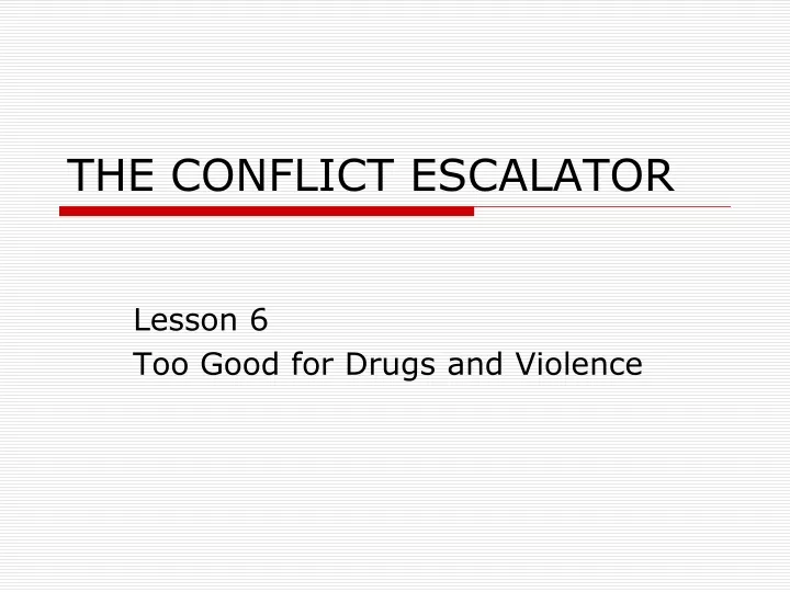 the conflict escalator
