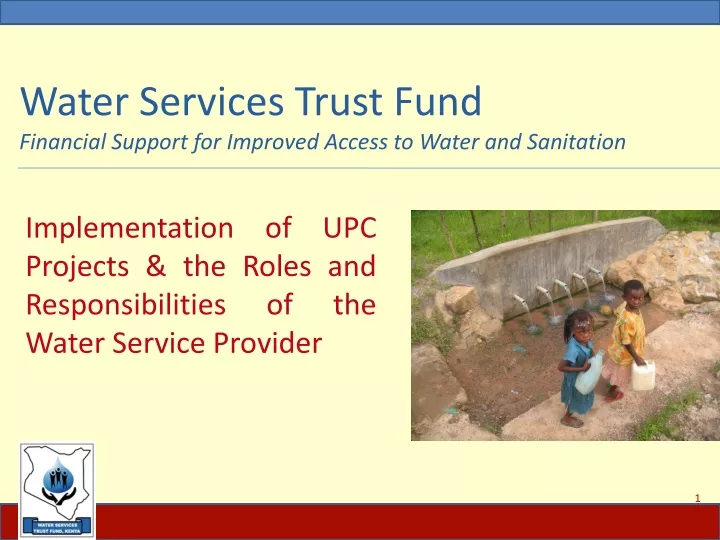 water services trust fund financial support for improved access to water and sanitation