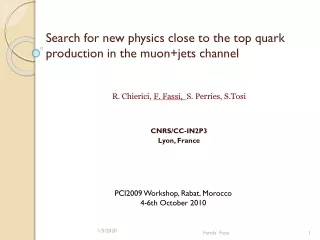 Search for new physics close to the top quark production in the  muon+jets  channel