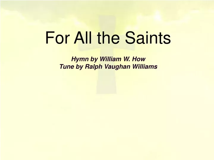 for all the saints