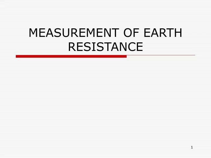 measurement of earth resistance