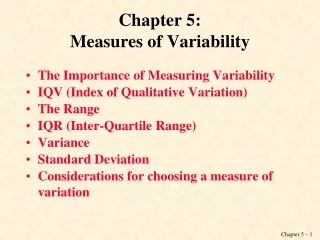 Chapter 5: Measures of Variability