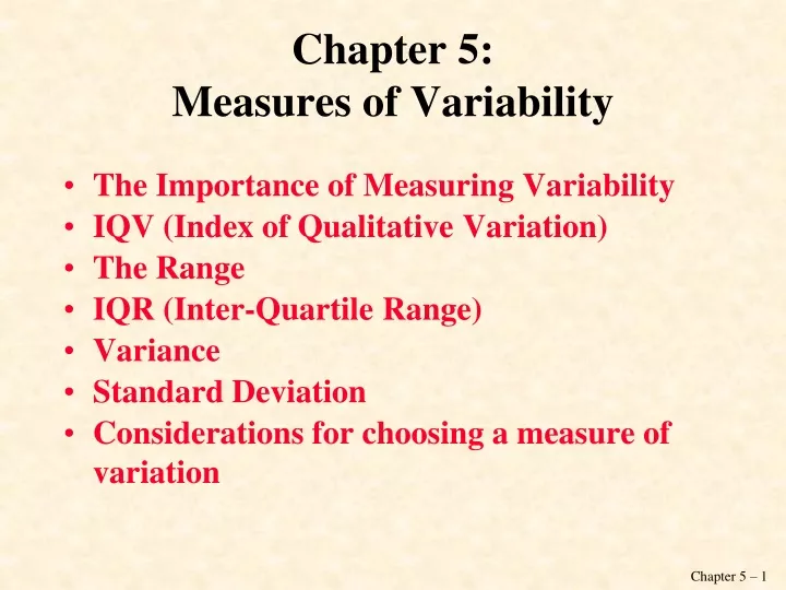 chapter 5 measures of variability