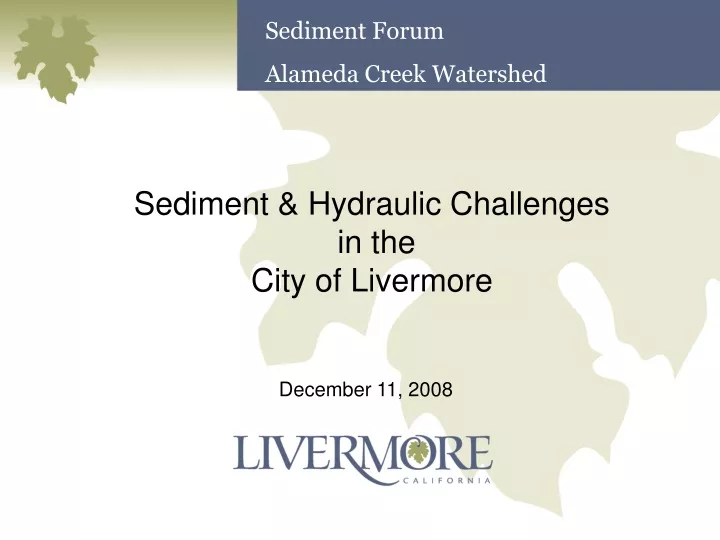 sediment forum alameda creek watershed