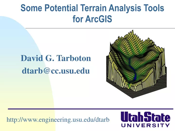 some potential terrain analysis tools for arcgis