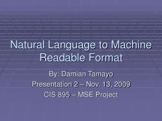 Natural Language to Machine Readable Format