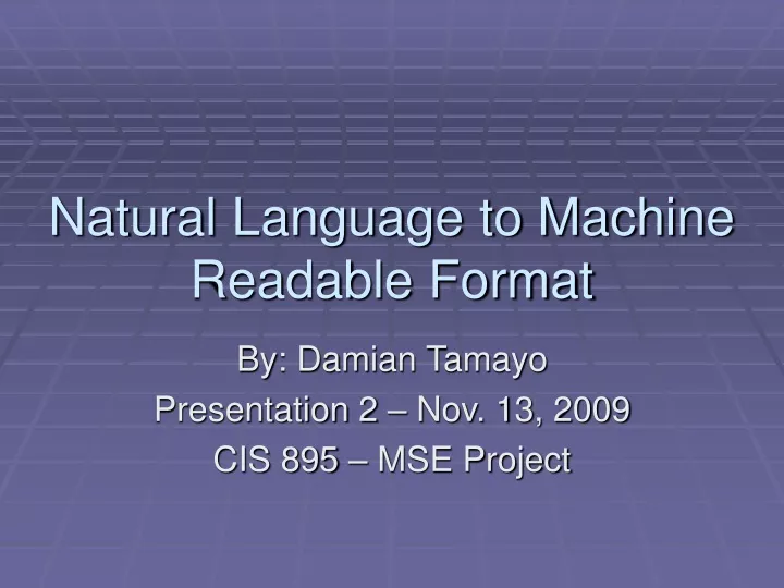 natural language to machine readable format