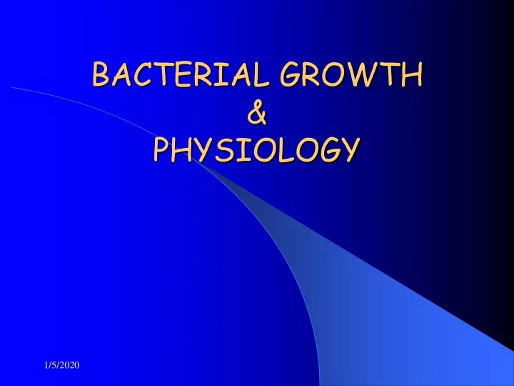 bacterial growth physiology