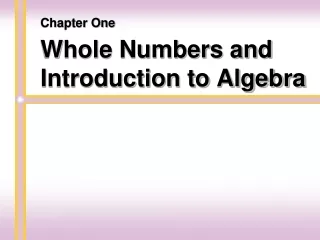 Whole Numbers and Introduction to Algebra
