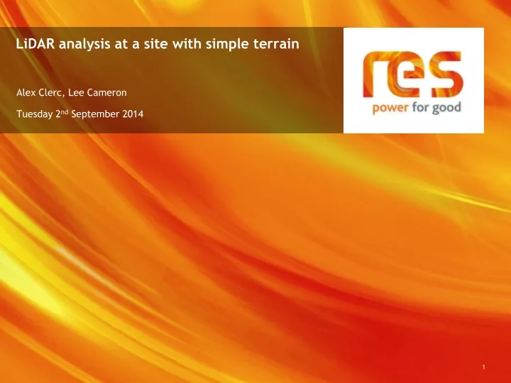 lidar analysis at a site with simple terrain