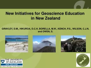 New Initiatives for Geoscience Education  in New Zealand