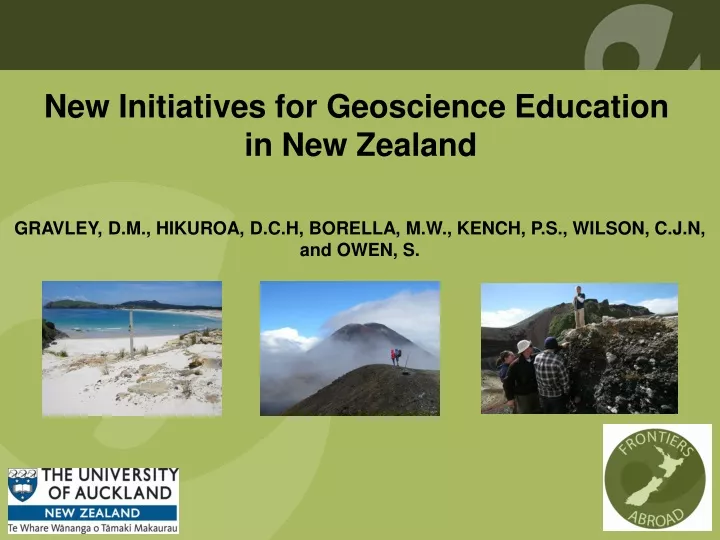 new initiatives for geoscience education