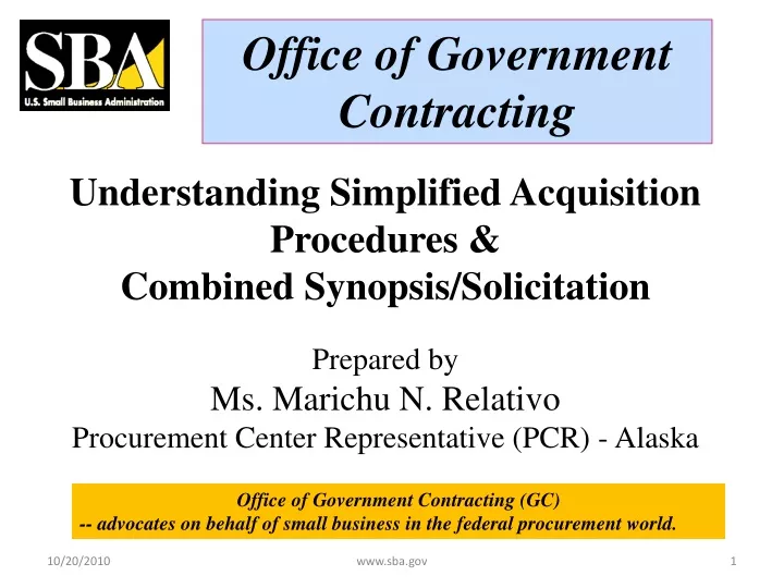 office of government contracting