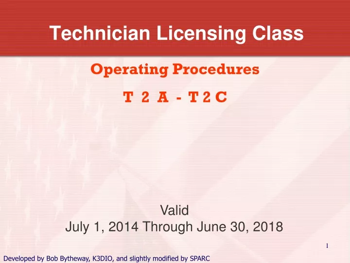 technician licensing class