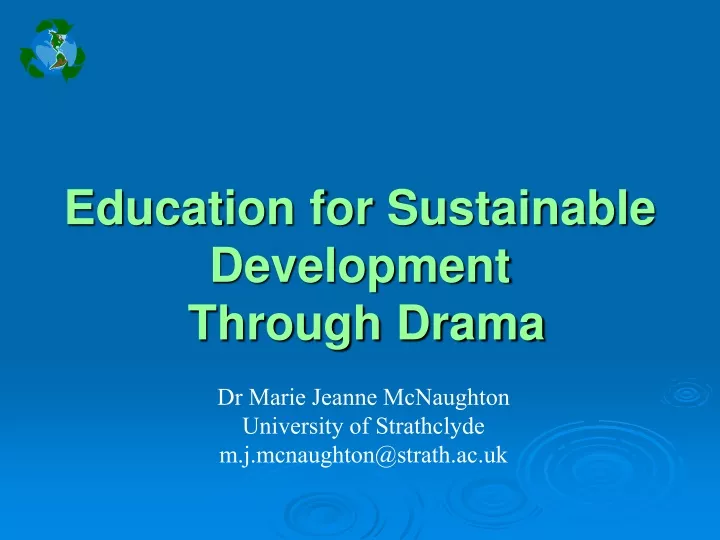 education for sustainable development through drama