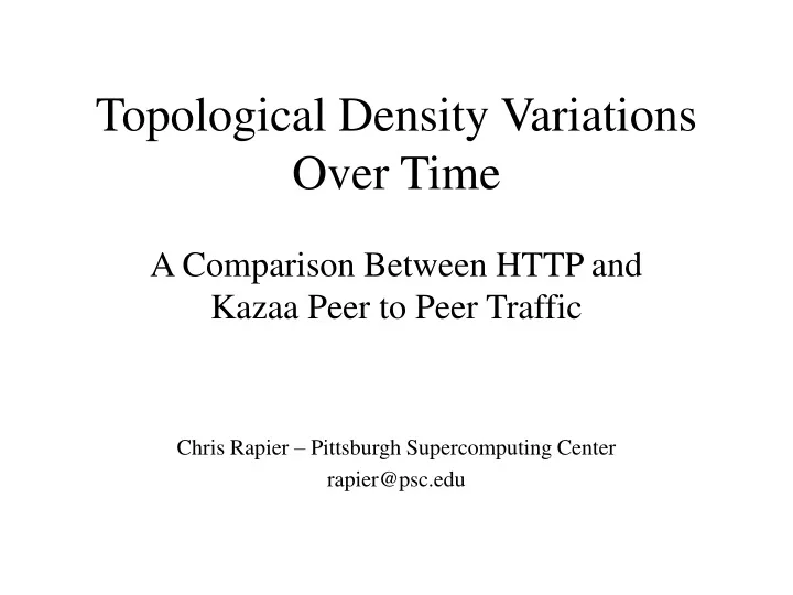 topological density variations over time