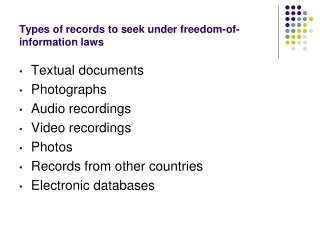Types of records to seek under freedom-of-information laws