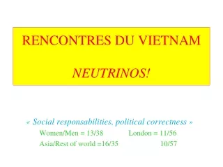 RENCONTRES DU VIETNAM NEUTRINOS!