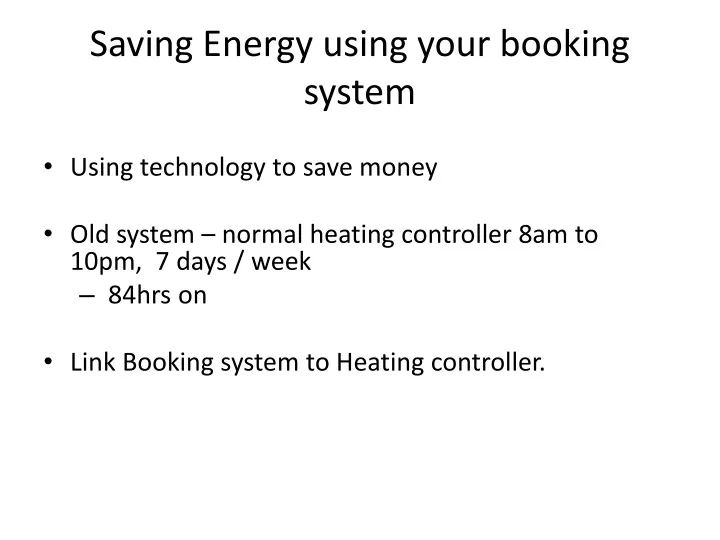 saving energy using your booking system