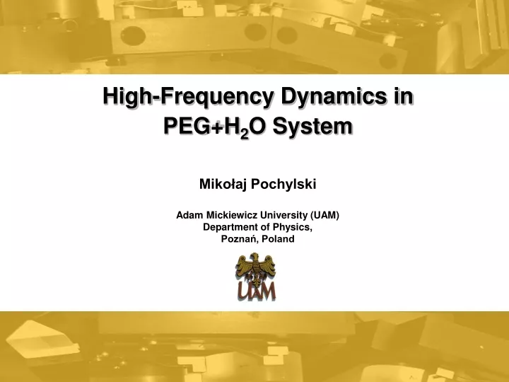 high frequency dynamics in peg h 2 o system miko